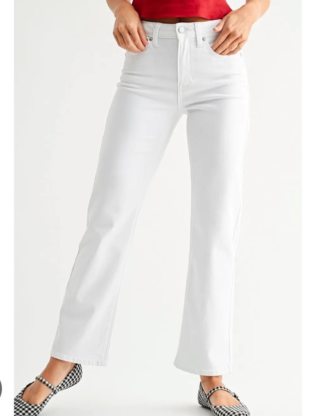 Theory White Denim Flare Jeans